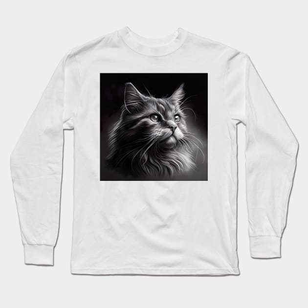 Cat Artwork Long Sleeve T-Shirt by Flowers Art by PhotoCreationXP